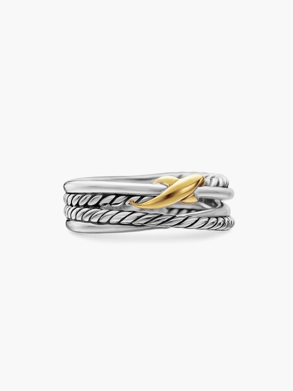 David Yurman cable ring. Silver and gold